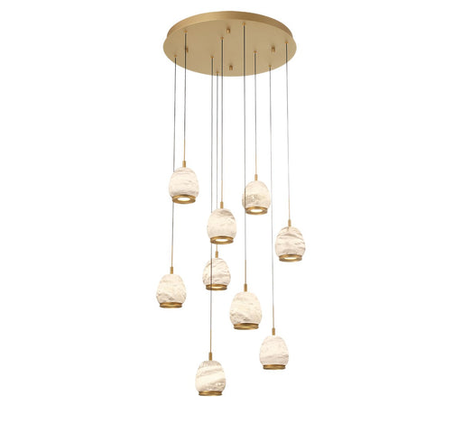 Lucidata LED Chandelier Painted Antique Brass