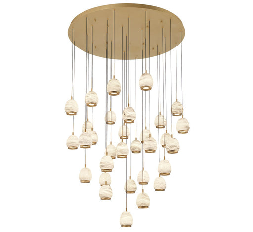 Lucidata LED Chandelier Painted Antique Brass