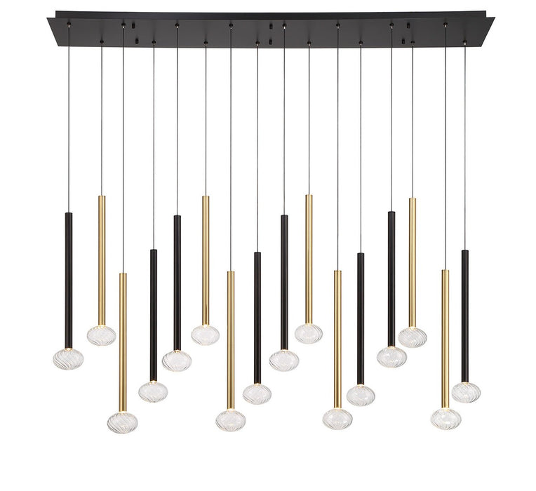 Lib & Co. - 12146-023 - LED Chandelier - Soffio - Matte Black and Brushed Gold