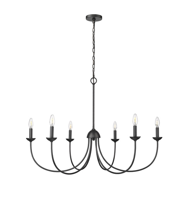 Millennium - 12406-MB - Six Light Chandelier - Huxley - Matte Black