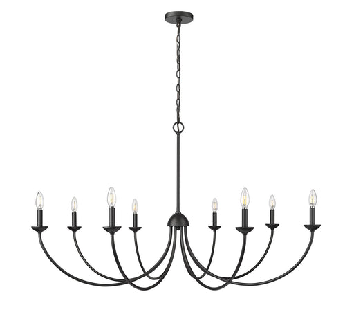 Millennium - 12408-MB - Eight Light Chandelier - Huxley - Matte Black