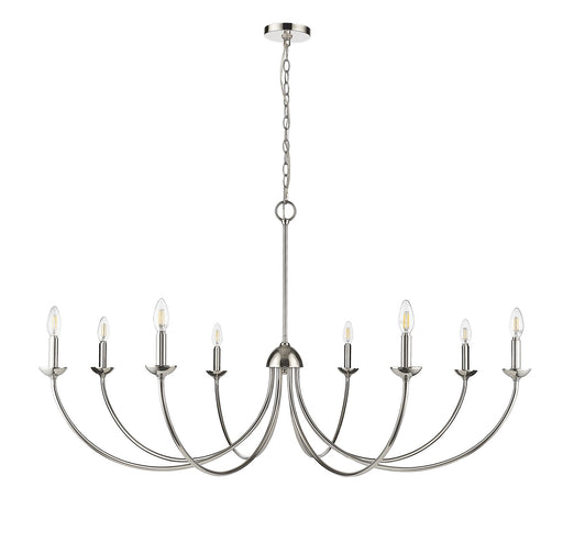 Millennium - 12408-PN - Eight Light Chandelier - Huxley - Polished Nickel