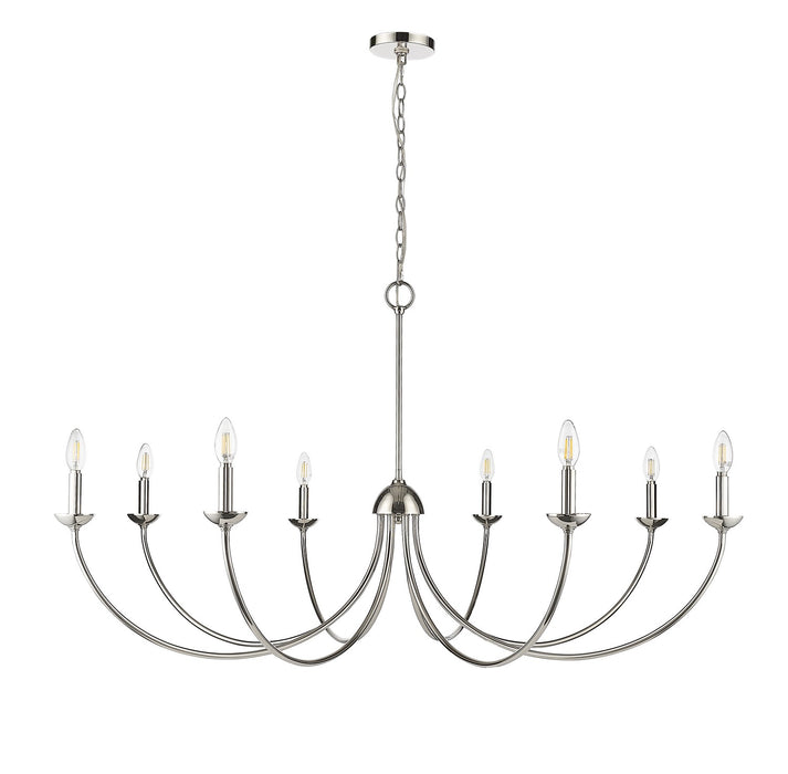 Millennium - 12408-PN - Eight Light Chandelier - Huxley - Polished Nickel