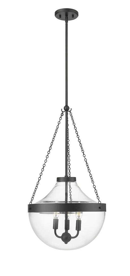 Millennium - 20103-MB - Three Light Pendant - Clarra - Matte Black