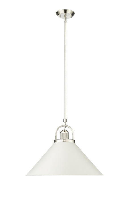 Millennium - 20901-PN/MW - One Light Pendant - Artistan - Polished Nickel/Matte White