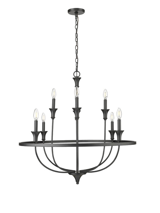 Millennium - 28108-MB - Eight Light Chandelier - Emery - Matte Black