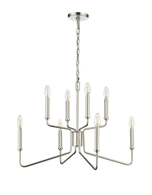 Millennium - 29008-PN - Eight Light Chandelier - Raven - Polished Nickel