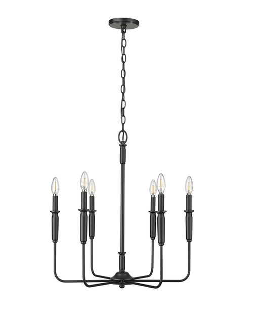 Millennium - 29306-MB - Six Light Chandelier - Savanne - Matte Black