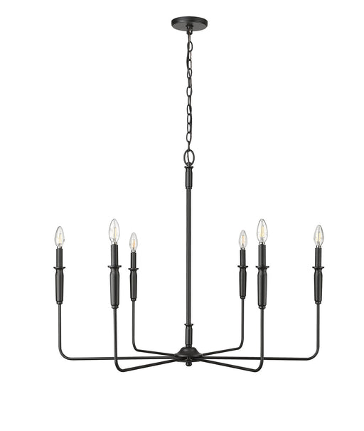 Millennium - 29406-MB - Six Light Chandelier - Savanne - Matte Black