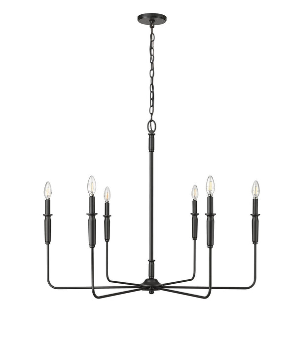 Millennium - 29406-MB - Six Light Chandelier - Savanne - Matte Black