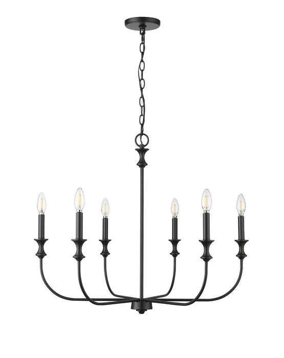 Millennium - 29506-MB - Six Light Chandelier - Savanne - Matte Black