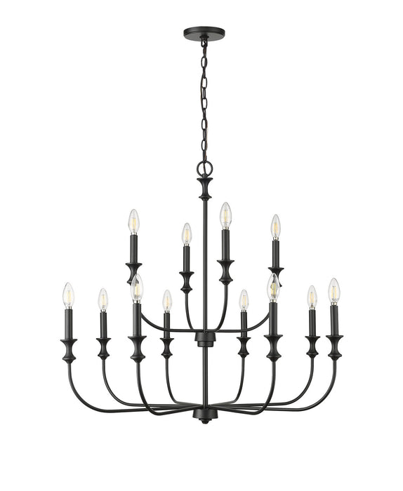 Millennium - 29612-MB - 12 Light Chandelier - Savanne - Matte Black