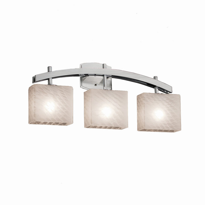 Justice Designs - FSN-8593-55-WEVE-NCKL - Three Light Bath Bar - Fusion - Brushed Nickel