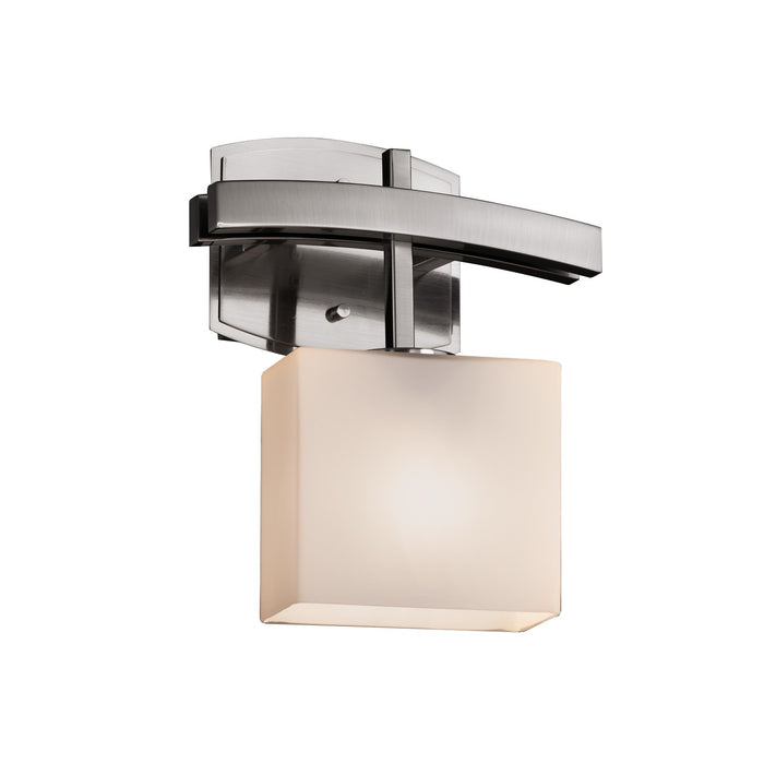 Justice Designs - FSN-8597-55-OPAL-NCKL - One Light Wall Sconce - Fusion - Brushed Nickel