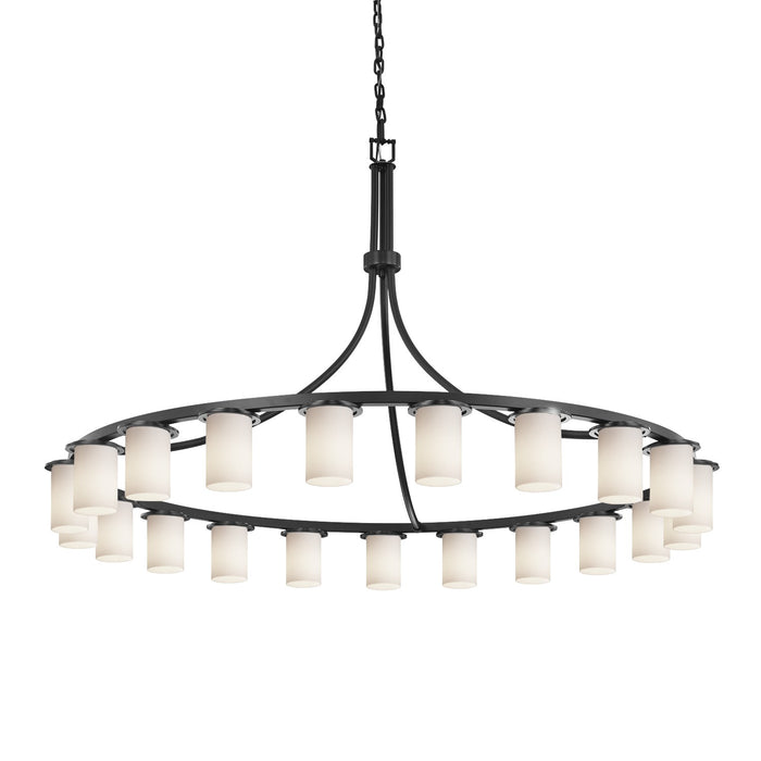 Justice Designs - FSN-8736-10-OPAL-MBLK - 21 Light Chandelier - Fusion - Matte Black