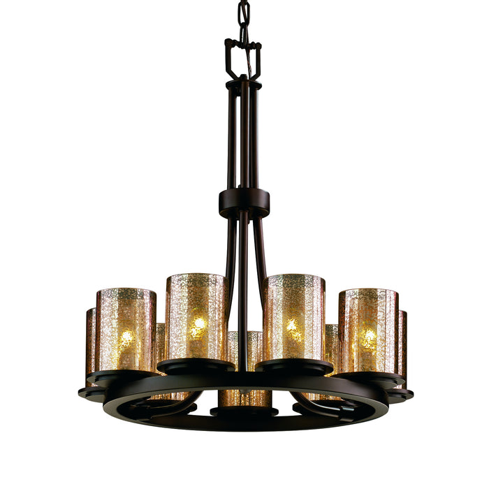 Justice Designs - FSN-8766-10-MROR-DBRZ-LED9-6300 - LED Chandelier - Fusion - Dark Bronze