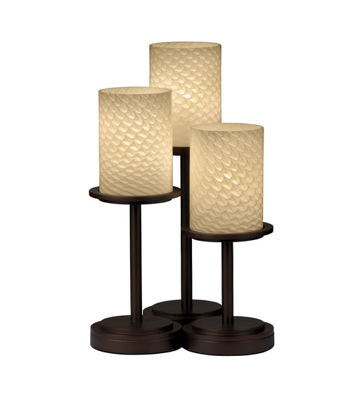 Justice Designs - FSN-8797-10-WEVE-DBRZ-LED3-2100 - LED Table Lamp - Fusion - Dark Bronze