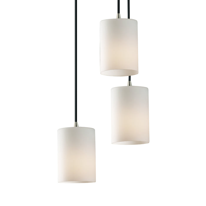 Justice Designs - FSN-8818-10-OPAL-NCKL-LED3-2100 - LED Pendant - Fusion - Brushed Nickel