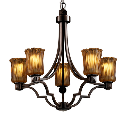 Justice Designs - GLA-8500-16-AMBR-DBRZ-LED5-3500 - LED Chandelier - Veneto Luce - Dark Bronze