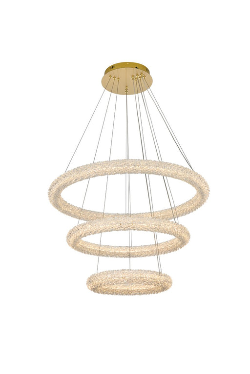 Elegant Lighting - 3800G3LSG - LED Chandelier - Bowen - Satin Gold