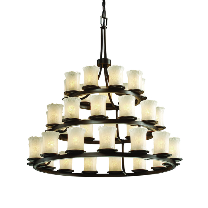 Justice Designs - GLA-8712-16-WHTW-DBRZ-LED36-25200 - LED Chandelier - Veneto Luce - Dark Bronze