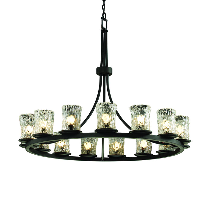 Justice Designs - GLA-8715-16-CLRT-MBLK-LED15-10500 - LED Chandelier - Veneto Luce - Matte Black