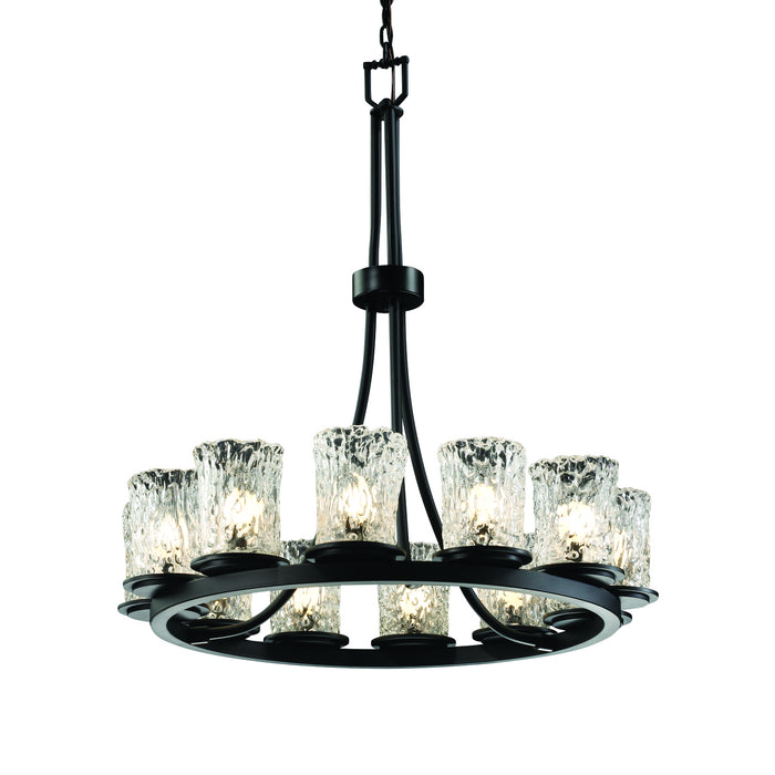 Justice Designs - GLA-8763-16-CLRT-MBLK-LED12-8400 - LED Chandelier - Veneto Luce - Matte Black