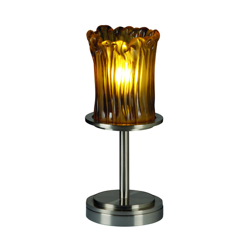 Justice Designs - GLA-8798-16-AMBR-NCKL-LED1-700 - LED Table Lamp - Veneto Luce - Brushed Nickel
