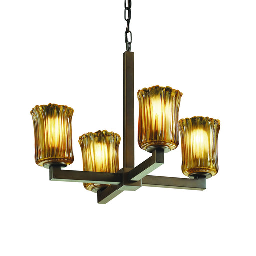 Justice Designs - GLA-8829-16-AMBR-DBRZ-LED4-2800 - LED Chandelier - Veneto Luce - Dark Bronze