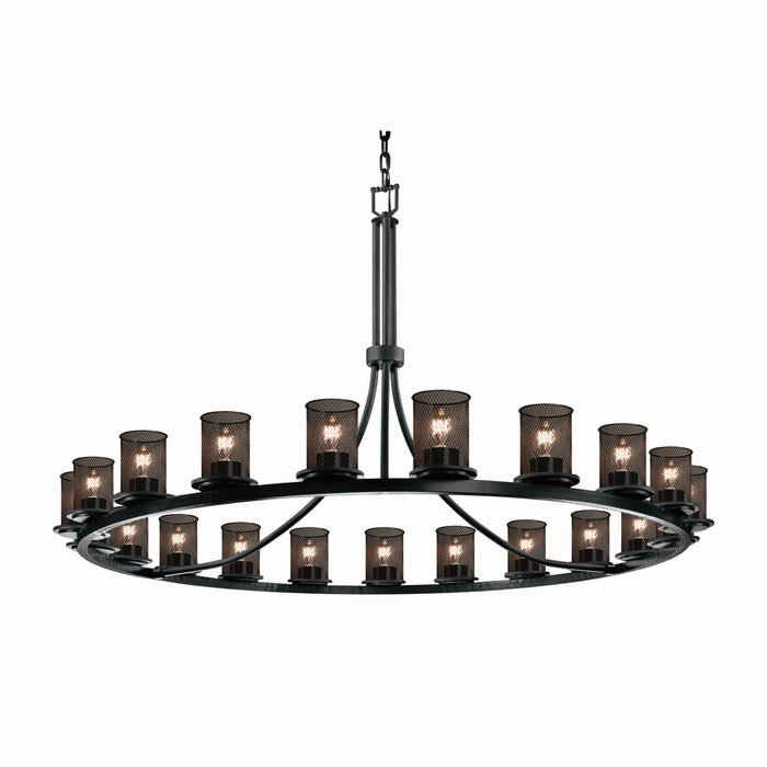 Justice Designs - MSH-8716-10-MBLK - 21 Light Chandelier - Wire Mesh - Matte Black