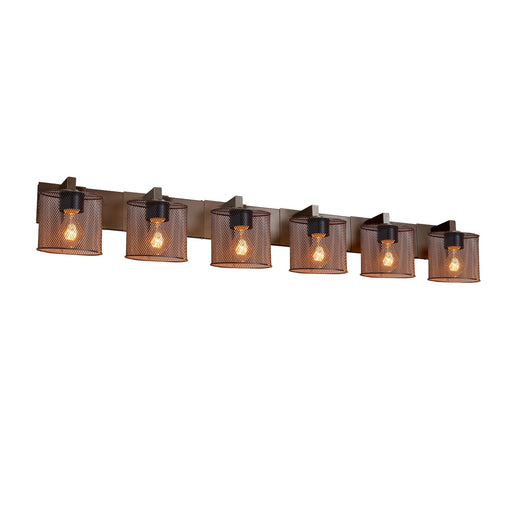 Wire Mesh Six Light Bath Bar Dark Bronze