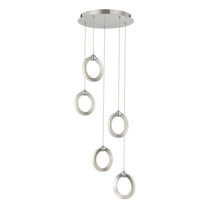 Justice Designs - NSH-8125-NCCR - LED Pendant - Hermosa - Brushed Nickel w/ Chrome