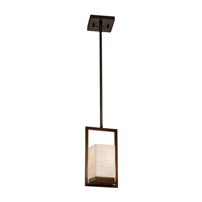 Justice Designs - PNA-7515W-WAVE-DBRZ - LED Outdoor Mini-Pendant - Porcelina - Dark Bronze