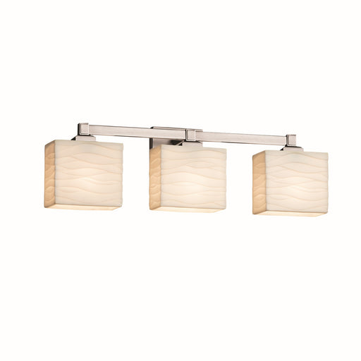 Porcelina Three Light Bath Bar Brushed Nickel
