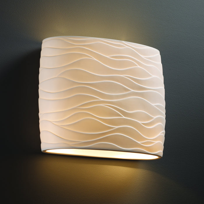 Justice Designs - PNA-8855-WAVE-LED2-2000 - LED Wall Sconce - Porcelina