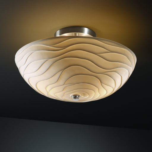 Porcelina LED Semi-Flush Mount Brushed Nickel