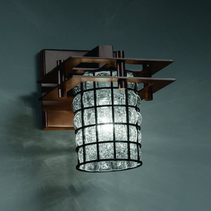 Justice Designs - WGL-8171-10-GRCB-DBRZ-LED1-700 - LED Wall Sconce - Wire Glass - Dark Bronze