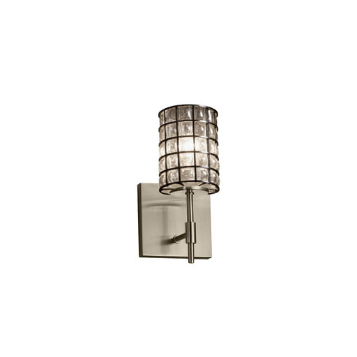 Justice Designs - WGL-8411-10-GRCB-NCKL - One Light Wall Sconce - Wire Glass - Brushed Nickel