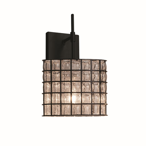 Justice Designs - WGL-8417-30-GRCB-MBLK - One Light Wall Sconce - Wire Glass - Matte Black