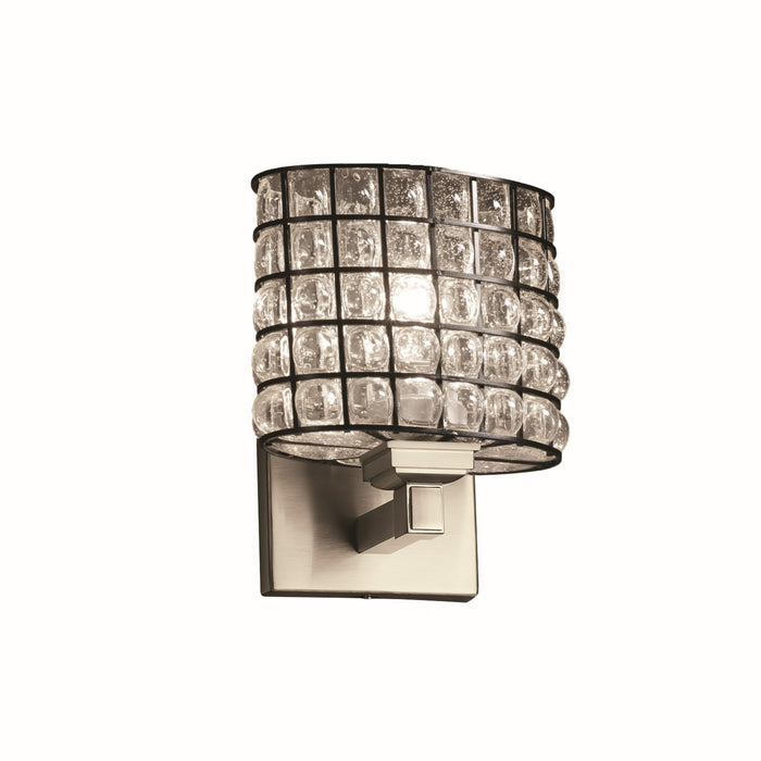Justice Designs - WGL-8437-30-GRCB-NCKL - One Light Wall Sconce - Wire Glass - Brushed Nickel