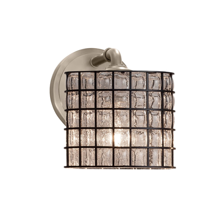 Justice Designs - WGL-8467-30-GRCB-NCKL - One Light Wall Sconce - Wire Glass - Brushed Nickel
