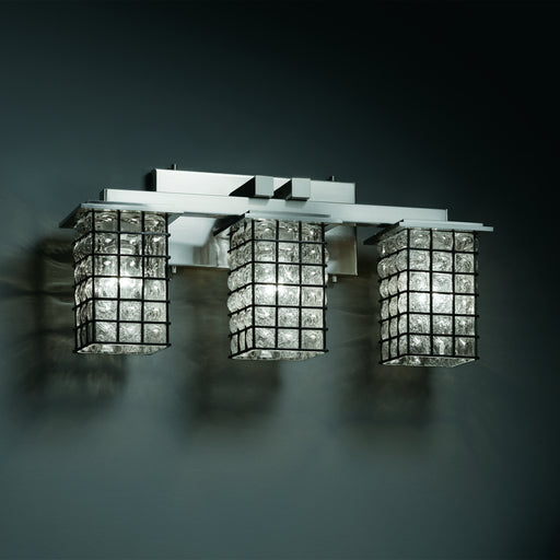 Justice Designs - WGL-8673-15-GRCB-NCKL-LED3-2100 - LED Bath Bar - Wire Glass - Brushed Nickel