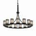 Justice Designs - WGL-8715-10-GRCB-MBLK-LED15-10500 - LED Chandelier - Wire Glass - Matte Black