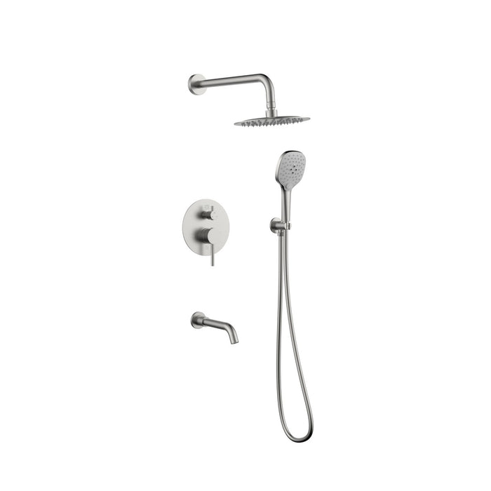 Elegant Lighting - FAS-9002BNK - Complete Shower Faucet System With Rough-In Valve - George - Brushed Nickel