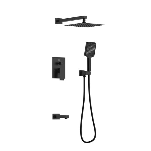 Elegant Lighting - FAS-9004MBK - Complete Shower Faucet System With Rough-In Valve - Petar - Matte Black