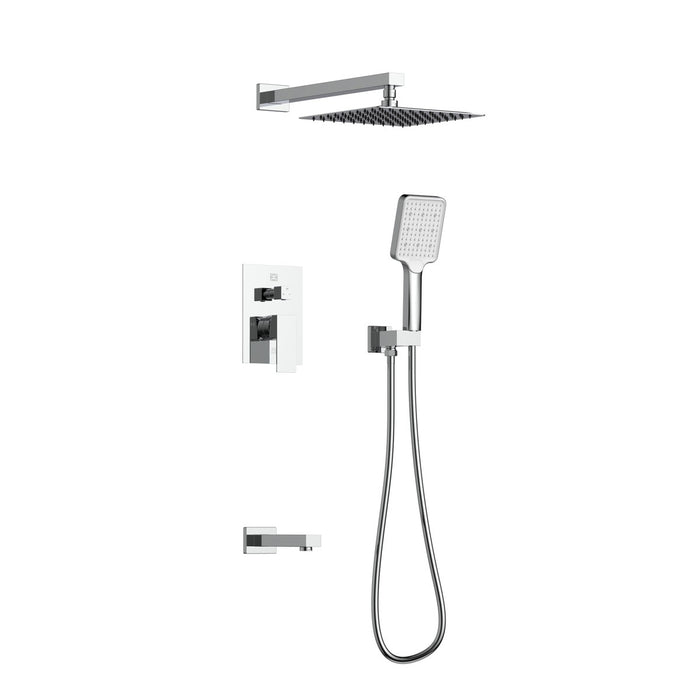 Elegant Lighting - FAS-9004PCH - Complete Shower Faucet System With Rough-In Valve - Petar - Chrome