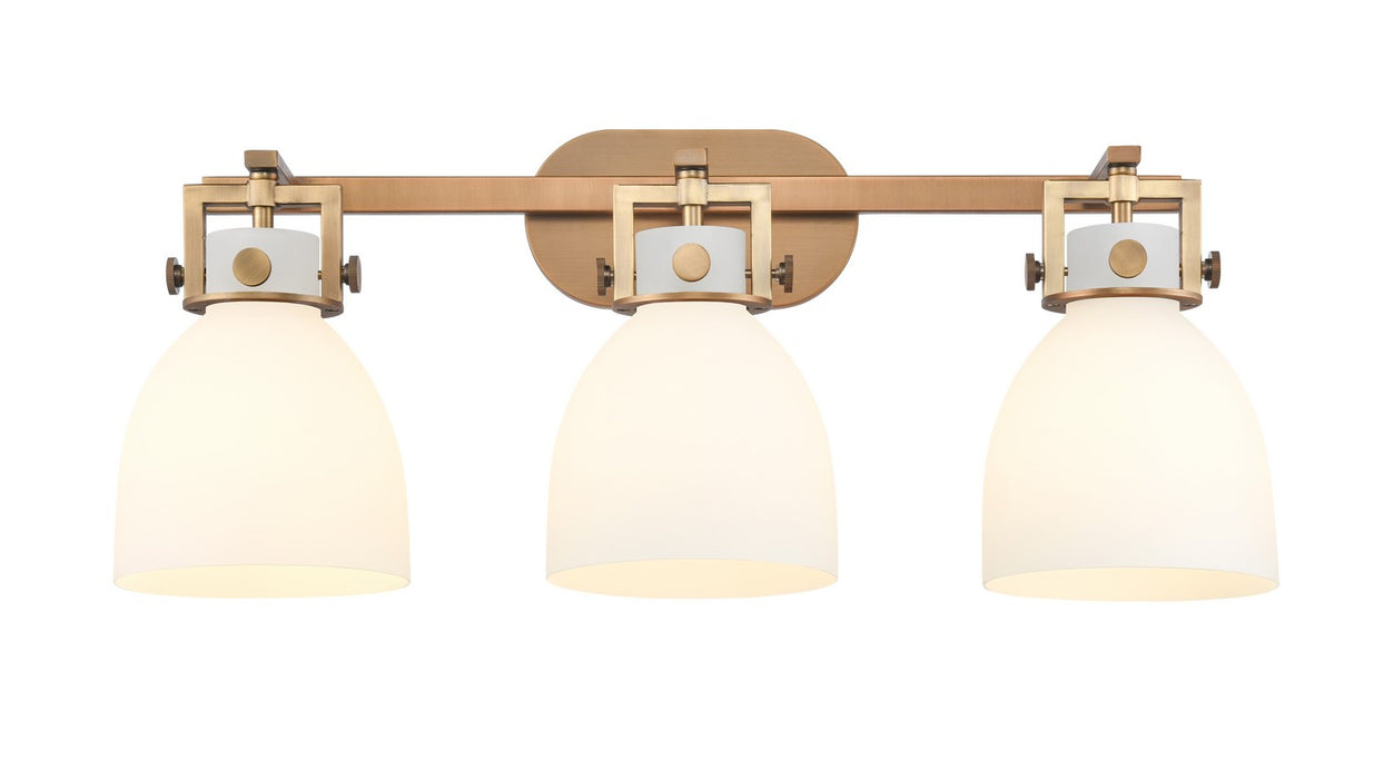 Innovations - 411-3W-BB-G412-7WH - Three Light Bath Vanity - Downtown Urban - Brushed Brass