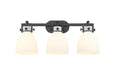 Innovations - 411-3W-BK-G412-7WH - Three Light Bath Vanity - Downtown Urban - Matte Black