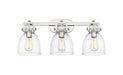 Innovations - 411-3W-PN-G412-7CL - Three Light Bath Vanity - Downtown Urban - Polished Nickel