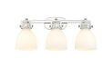 Innovations - 411-3W-PN-G412-7WH - Three Light Bath Vanity - Downtown Urban - Polished Nickel